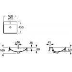 Roca ONA A32768L00C 半嵌入式面盆：方形設計、單孔配置、簡約自然風